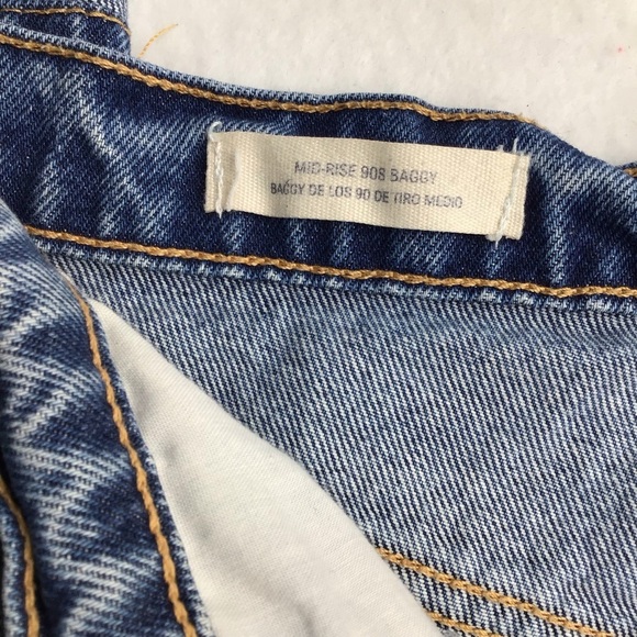 Universal Thread Mid-Rise 908 Baggy Fit Denim Jeans Rolled Hem - Picture 6 of 9